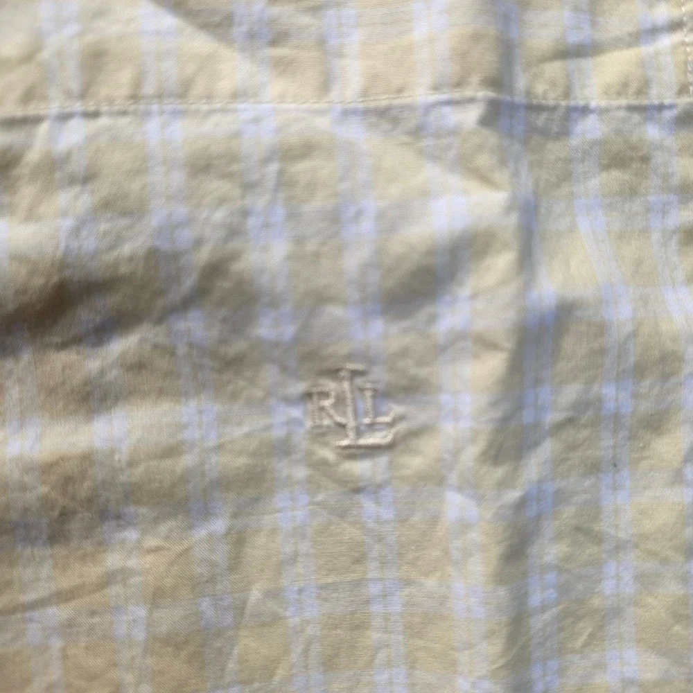 Lauren Ralph Lauren Yellow Gingham Check Cotton Button Down Shirt Womens 12 - Picture 5 of 8